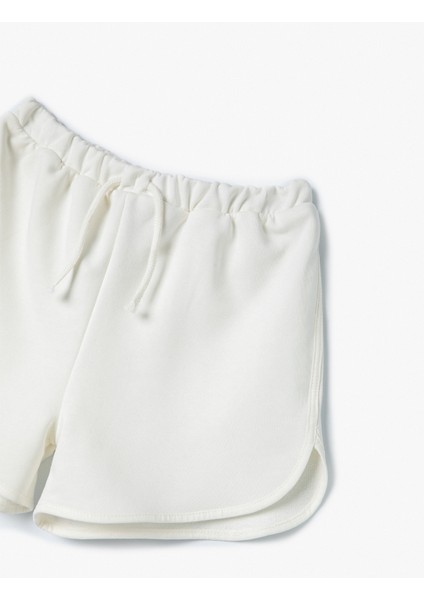 Slogan Işlemeli Şort Rahat Kesim Beli Bağcıklı Biyeli modelleri