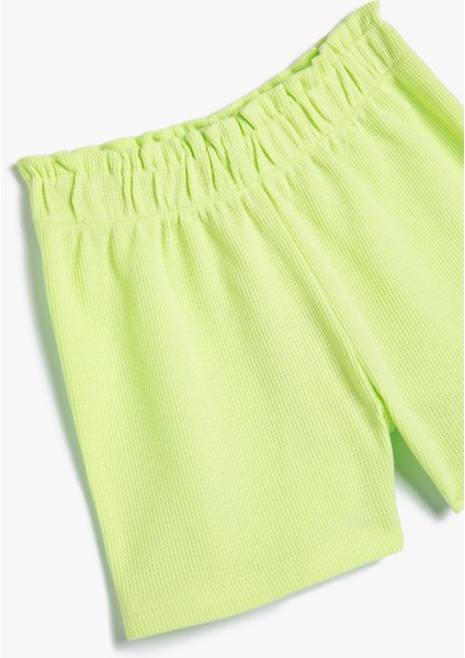 Şort Cepli Dokulu Beli Lastikli Pamuklu modelleri