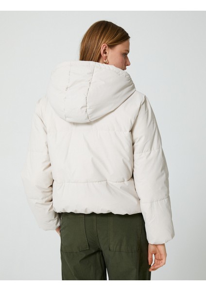 Kısa Şişme Mont Fermuarlı Kapüşonlu Cepli fırsatları