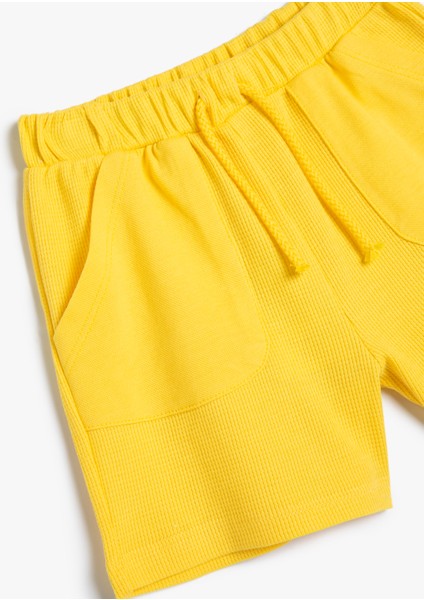 Basic Şort Beli Lastikli Cep Detaylı Dokulu Pamuklu modelleri