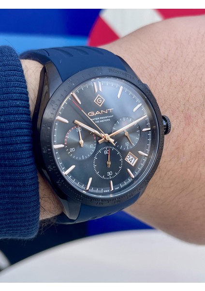 G168006 Gant Tüm Fonksiyonları Aktif Orjinal Seri Numaralı Lacivert Kordonlu Çelik Erkek Kol Saati