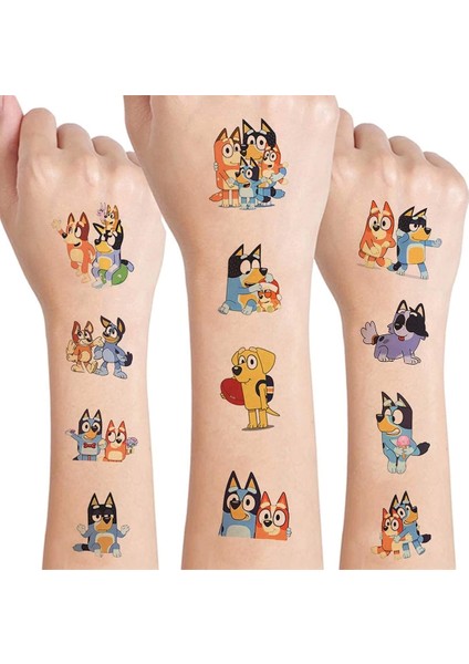 Bluey Karakterleri Geçici Dövme Seti
