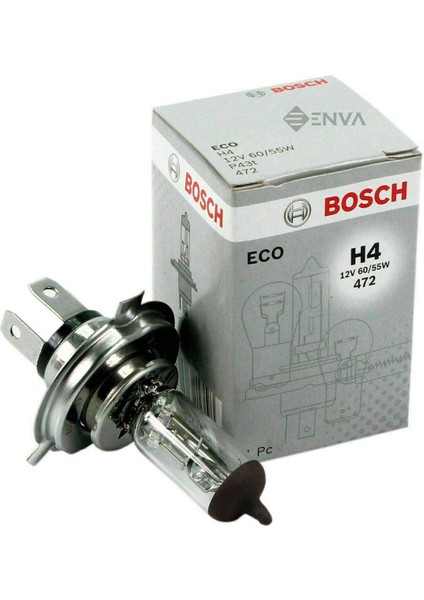 12V Standart H4 Ampul 55 / 60W Tırnaklı P43T Bosch 1987302803