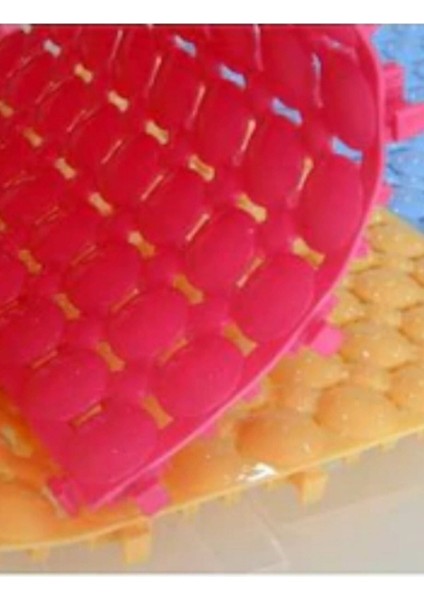 4 Adet 33 x 33 x 1,5 cm Ortopedik Plastik Yer Karosu, Geçkili Paspas, Islak Zemin Izgarası, Pembe