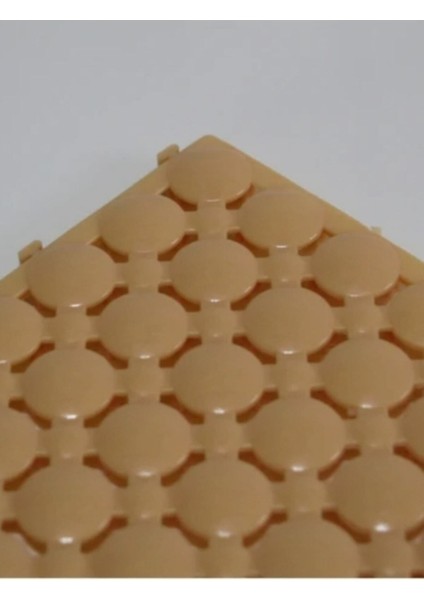 2 Adet 33 x 33 x 1,5 cm Ortopedik Plastik Yer Karosu, Geçkili Paspas, Islak Zemin Izgarası, Krem