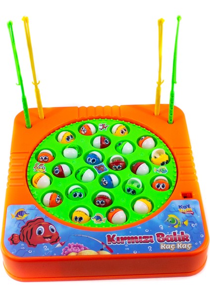 Oyuncak Balık Tutma Oyunu 4 Olta 24 Balık Pilli
