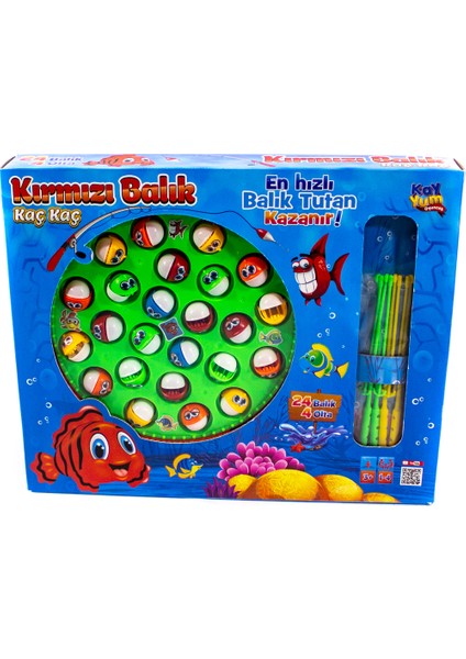 Oyuncak Balık Tutma Oyunu 4 Olta 24 Balık Pilli
