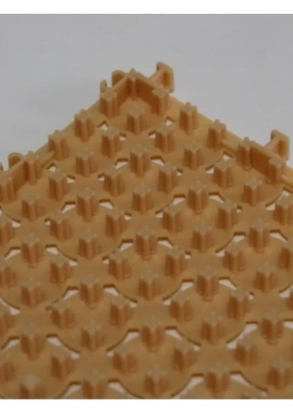 2 Adet 33 x 33 x 1,5 cm Ortopedik Plastik Yer Karosu, Geçkili Paspas, Islak Zemin Izgarası, Krem
