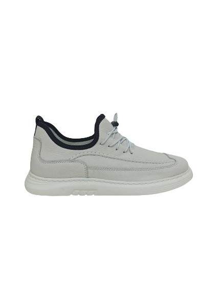 Beyaz Deri Erkek Sneaker Ayakkabı