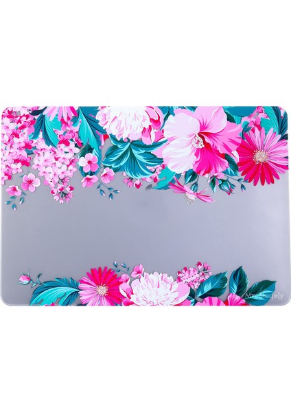 Macbook Air M1 Kılıf 13inç A1932 A2179 A2337 ile Uyumlu Kristal Flower07NL