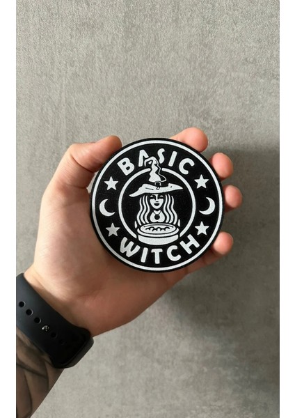 Nana Art Cadı Basic Witch Kaymaz Tabanlı Bardak Altlığı (8,7 Cm)