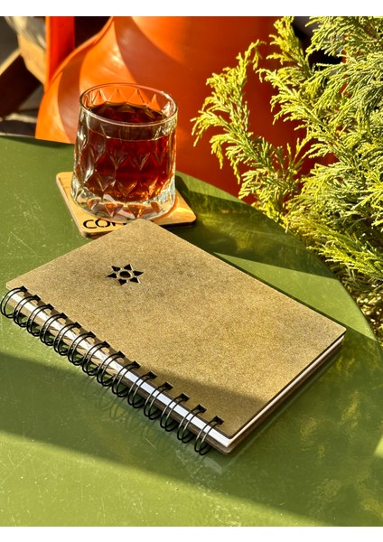 Isminize Özel Ahşap Kapaklı Ajanda Defter Günlük, Spiralli Ahşap Kapaklı Defter, Anı Defteri