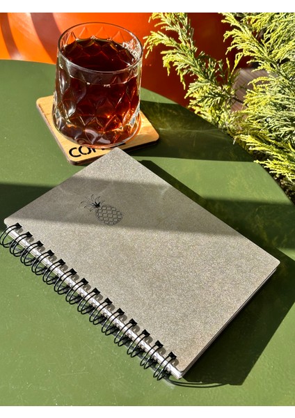 Isminize Özel Ahşap Kapaklı Ajanda Defter Günlük, Spiralli Ahşap Kapaklı Defter, Anı Defteri