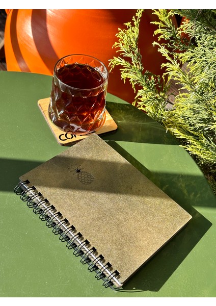 Isminize Özel Ahşap Kapaklı Ajanda Defter Günlük, Spiralli Ahşap Kapaklı Defter, Anı Defteri