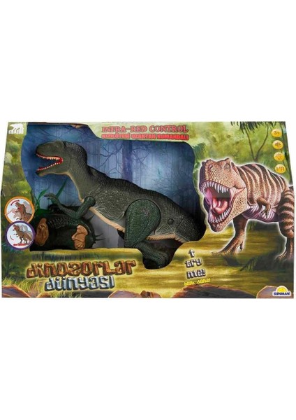 Infrared Kumandalı Sesli ve Işıklı Hareketli Dinozor - Yubi Oyuncak