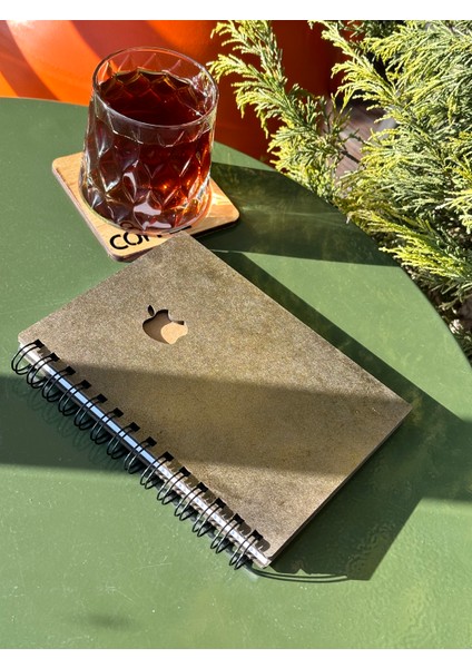 Isminize Özel Ahşap Kapaklı Ajanda Defter Günlük, Spiralli Ahşap Kapaklı Defter, Anı Defteri