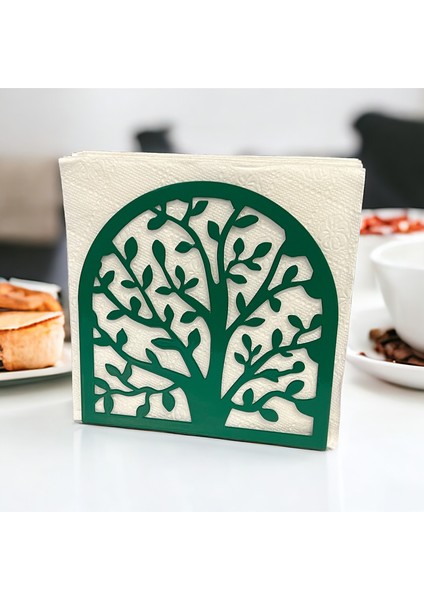 Hayat Ağacı Temalı Yeşil Metal Peçetelik fiyatları