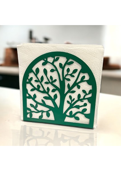 Hayat Ağacı Temalı Yeşil Metal Peçetelik fırsatları