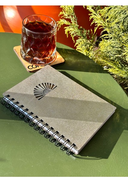 Isminize Özel Ahşap Kapaklı Ajanda Defter Günlük, Spiralli Ahşap Kapaklı Defter, Anı Defteri