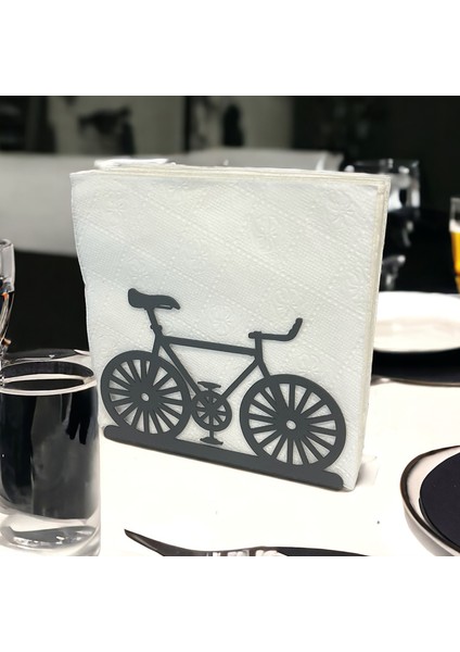 Bisiklet Temalı Siyah Metal Peçetelik fırsatları