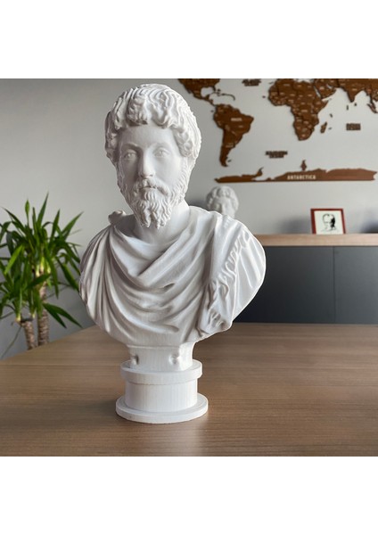 Roma Imparatoru Marcus Aurelius Antoninus Augustus 25CM Dekoratif Büst. Kitaplık Ofis Hediyelik