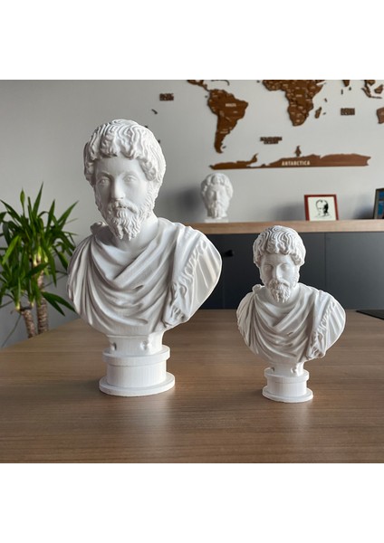 Roma Imparatoru Marcus Aurelius Antoninus Augustus 25CM Dekoratif Büst. Kitaplık Ofis Hediyelik