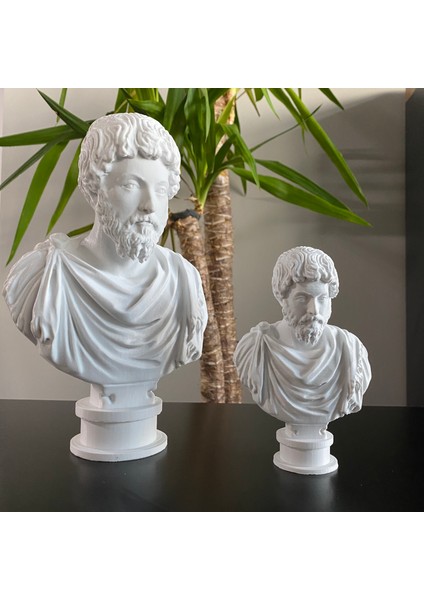 Roma Imparatoru Marcus Aurelius Antoninus Augustus 25CM Dekoratif Büst. Kitaplık Ofis Hediyelik