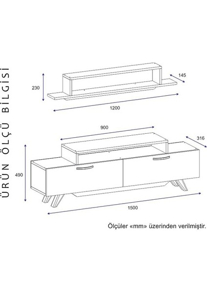 Tv Ünitesi Human Beyaz 150 cm modelleri