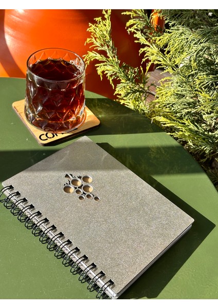 Isminize Özel Ahşap Kapaklı Ajanda Defter Günlük, Spiralli Ahşap Kapaklı Defter, Anı Defteri