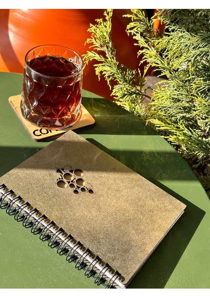 Isminize Özel Ahşap Kapaklı Ajanda Defter Günlük, Spiralli Ahşap Kapaklı Defter, Anı Defteri
