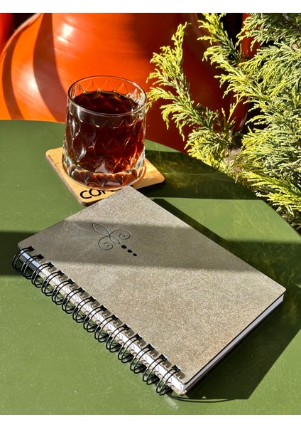 Isminize Özel Ahşap Kapaklı Ajanda Defter Günlük, Spiralli Ahşap Kapaklı Defter, Anı Defteri