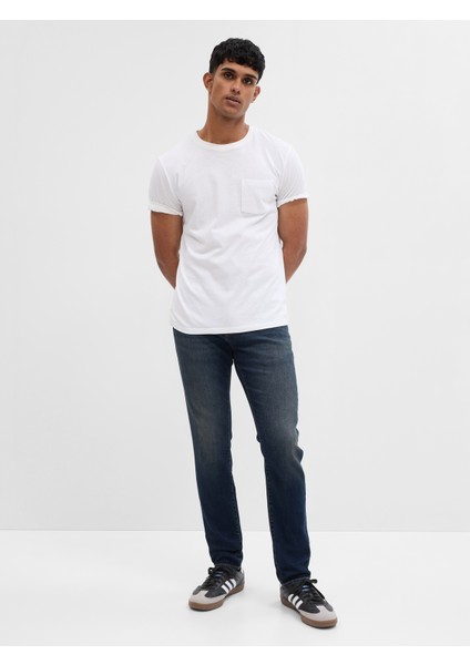 Erkek Koyu Mavi Gapflex Soft Wear Slim Washwell:trade_mark: Jean Pantolon
