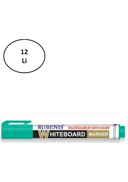 RBM-101Y Doldurulabilir Yeşil Tahta Kalemi 12'li