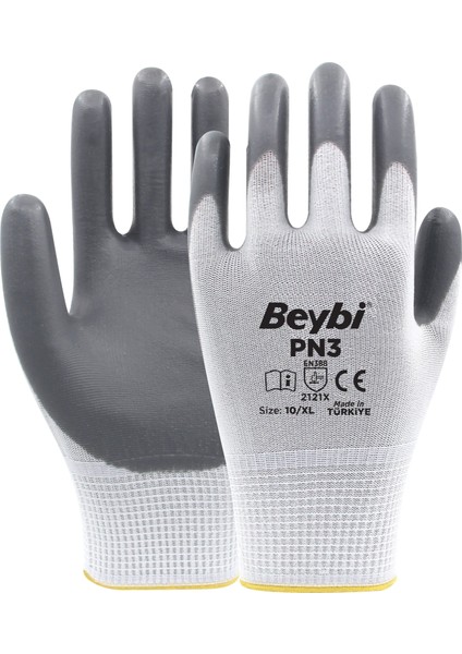 Pn3 Polyester Örme Nitril Usta Eldiven Gri Koli (288 Çift)