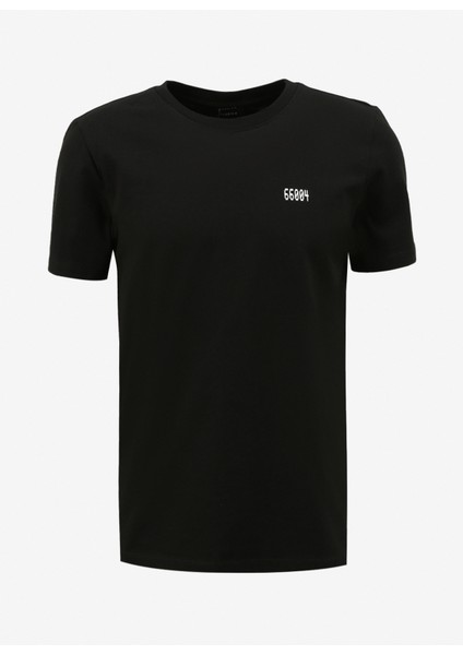 Bisiklet Yaka Baskılı Siyah Erkek T-Shirt F4SM-TST 0202