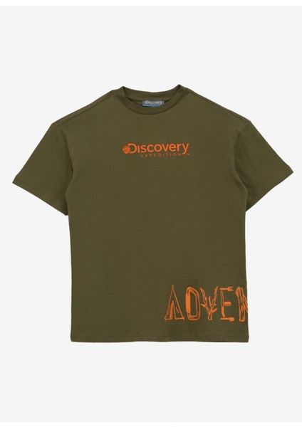 Baskılı Haki Erkek T-Shirt D4SB-TST3035