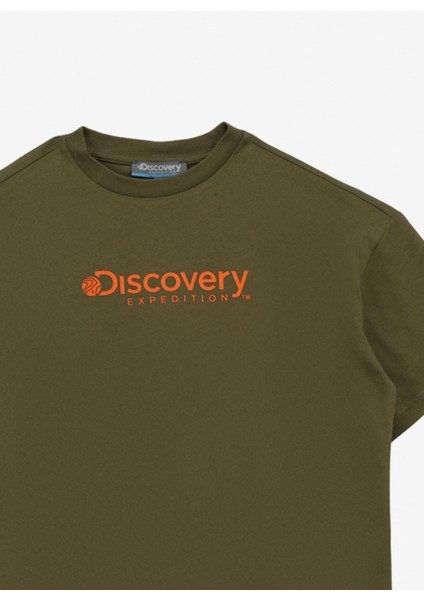 Baskılı Haki Erkek T-Shirt D4SB-TST3035 modelleri