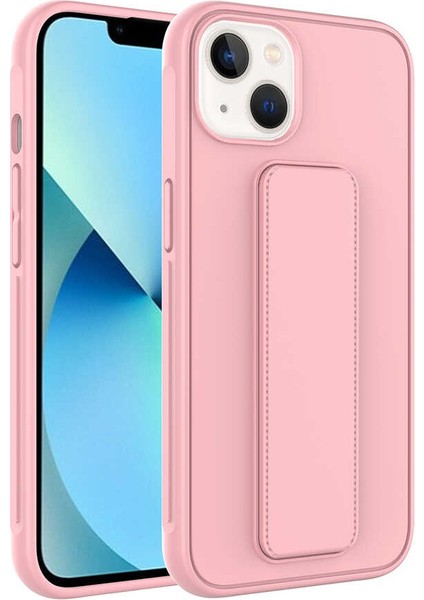 Apple iPhone 14 Plus - Uyumlu Bls Store Qstand Kapak-Pembe