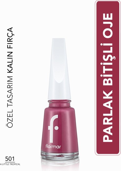 Sedefli Parlak Oje (Pembe) - Nail Enamel - 501 A Little Tropical - 8682536036337