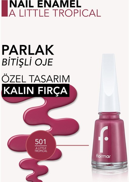 Sedefli Parlak Oje (Pembe) - Nail Enamel - 501 A Little Tropical - 8682536036337 indirimleri