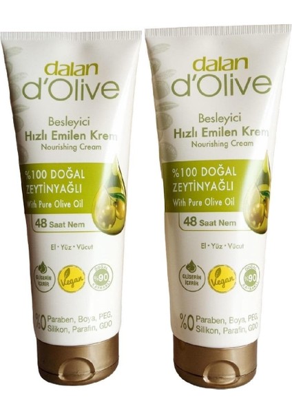 D'olive Besleyici Hızlı Emilen Krem 250 ml 2 Adet