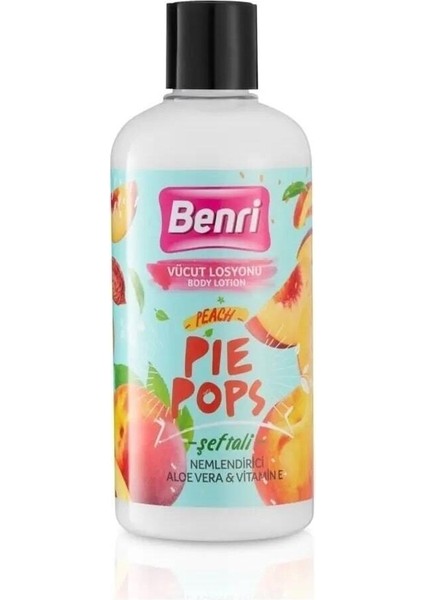 Şeftali Pie Pops Vücut Losyonu Aloe Vera ve E Vitamini 500 ml