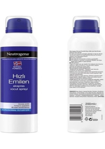 Hızlı Emilen Ekspres Vücut Spreyi 200 ml