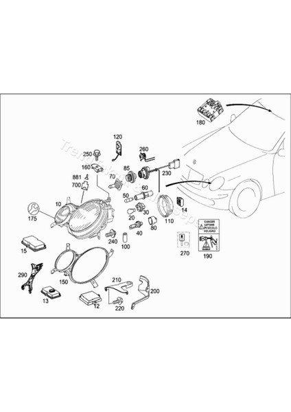 Mercedes E W211 Far Kulagi Tamir Kiti Sol A2118201314 323009295