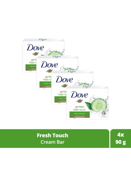Fresh Touch Nemlendirici Etkili Katı Güzellik Sabunu 90 G X4 Krem Sabun