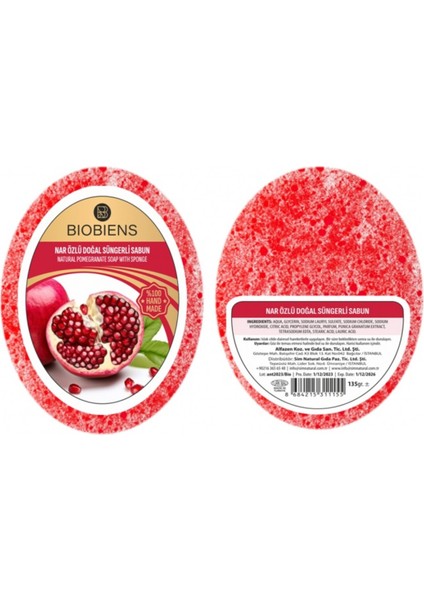 Nar Özlü Doğal Süngerli Sabun 135GR