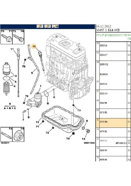 Yağ Seviye Müşürü 106 206 207 306 307 Bipper Partner Saxo C2 (1131H4)