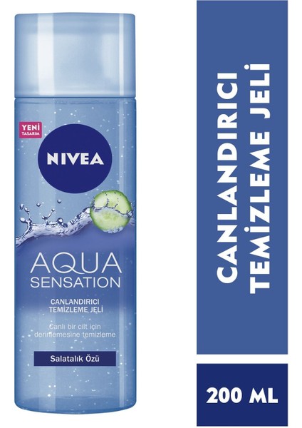 Yüz Kremi ve Canlandırıcı Yüz Temizleme Jeli Aqua Sensation 200 Ml,makyaj Süngeri Hediye fiyatları