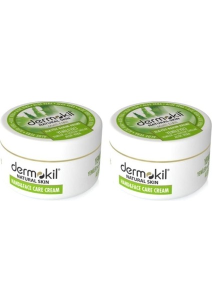 Natural El ve Yüz Bakım Kremi Aloe Vera 300 ml x 2 Adet