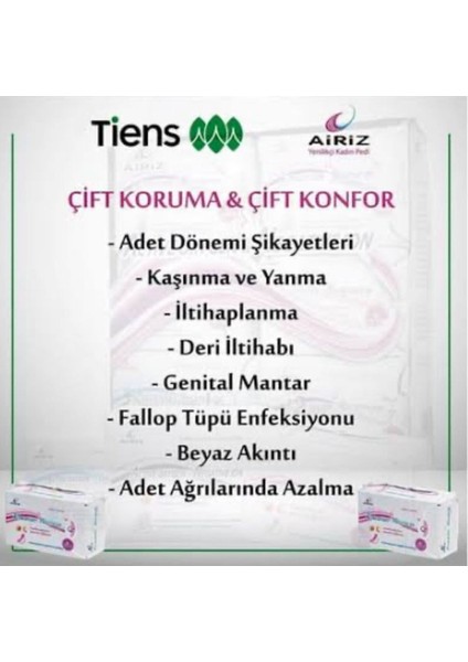 Airiz Hijyenik Kadın Pedi 6 Paket 10'lu Gündüz